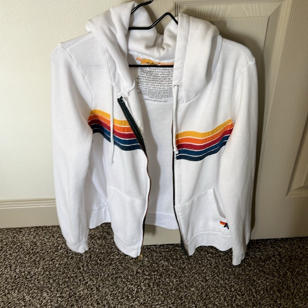 Aviator Nation - White hoodie - 5 stripe - barely worn